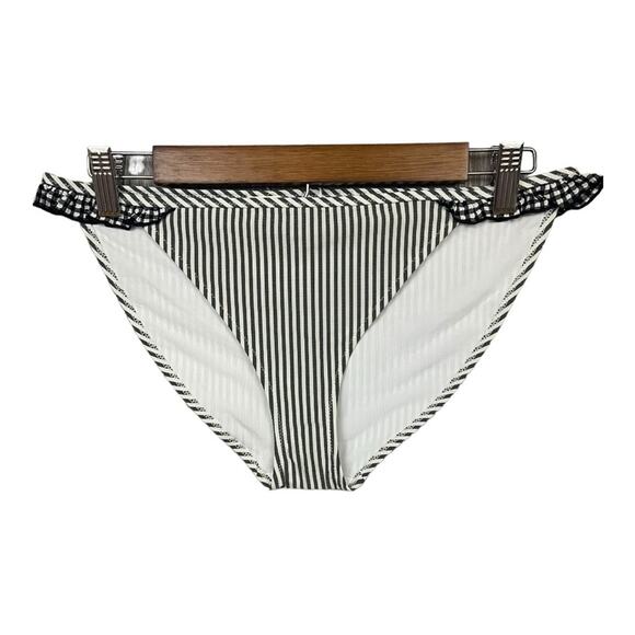 Aerie Seersucker Ruffle Bikini Bottom Striped with Gingham‎ Ruffles Size XL NWT - Picture 4 of 10